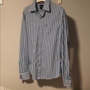 Abercrombie & Fitch Blue Striped Dress Shirt